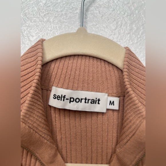 Self Portrait Ribbed cold shoulder sweater dress Sz med - Picture 8 of 16